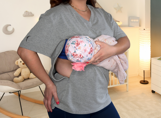 Luna Rhea Side Zip Tee in Goodnight Gray