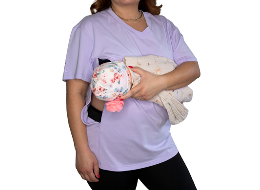 Luna Rhea Side Zip Tee in Lullaby Lilac