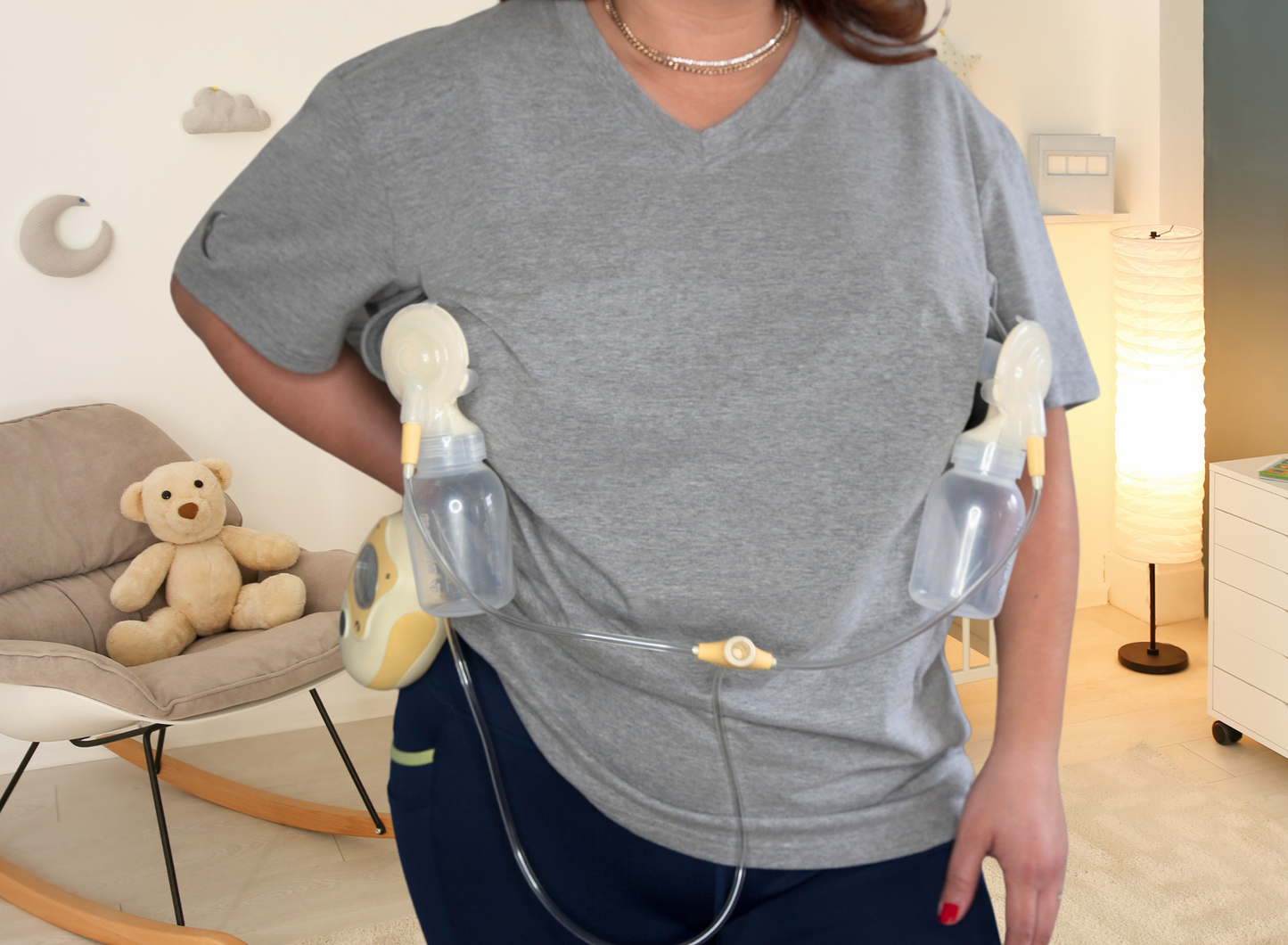 Luna Rhea Side Zip Tee in Goodnight Gray