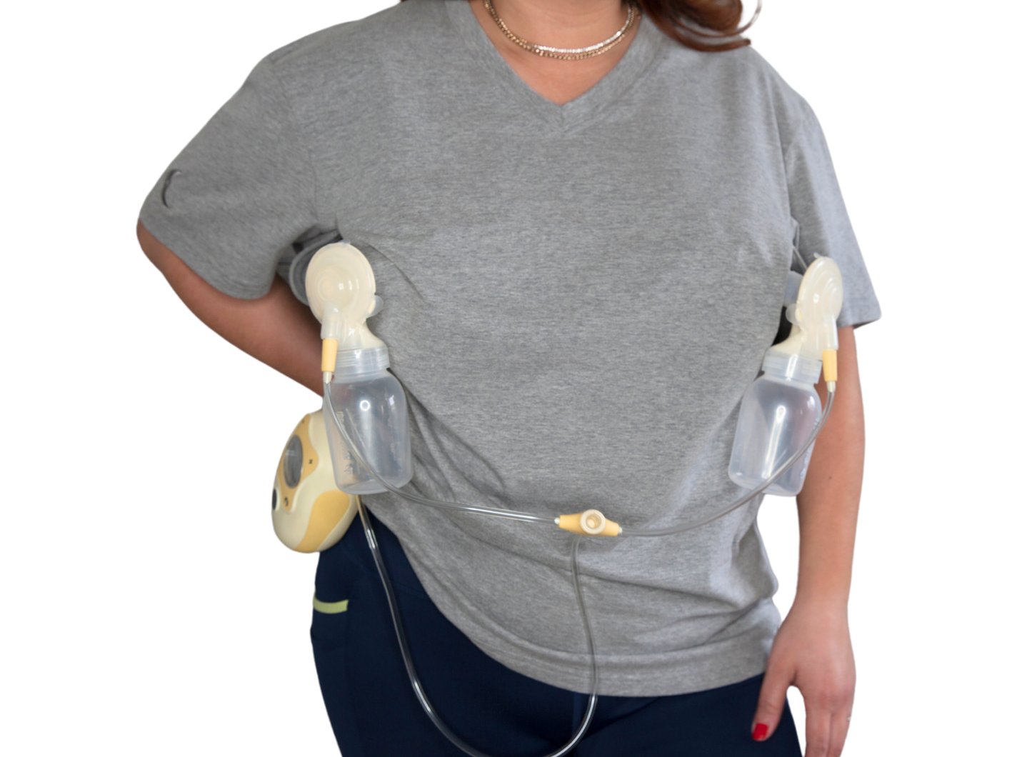 Luna Rhea Side Zip Tee in Goodnight Gray