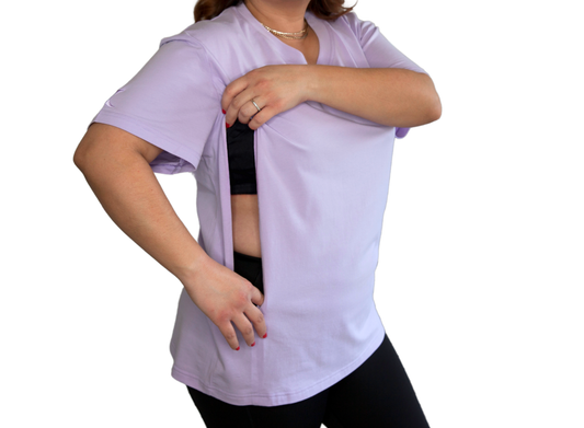 Luna Rhea Side Zip Tee in Lullaby Lilac