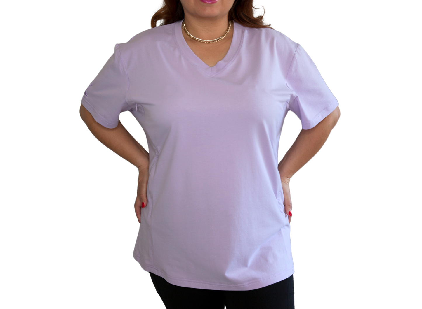 Luna Rhea Side Zip Tee in Lullaby Lilac