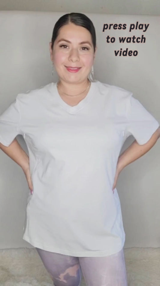 Luna Rhea Side Zip Tee in Whisper White