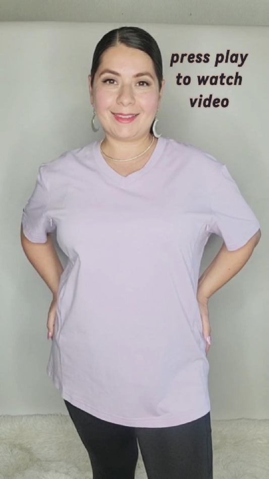 Luna Rhea Side Zip Tee in Lullaby Lilac