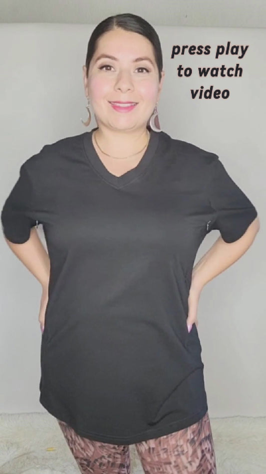 Luna Rhea Side Zip Tee in Boss Black