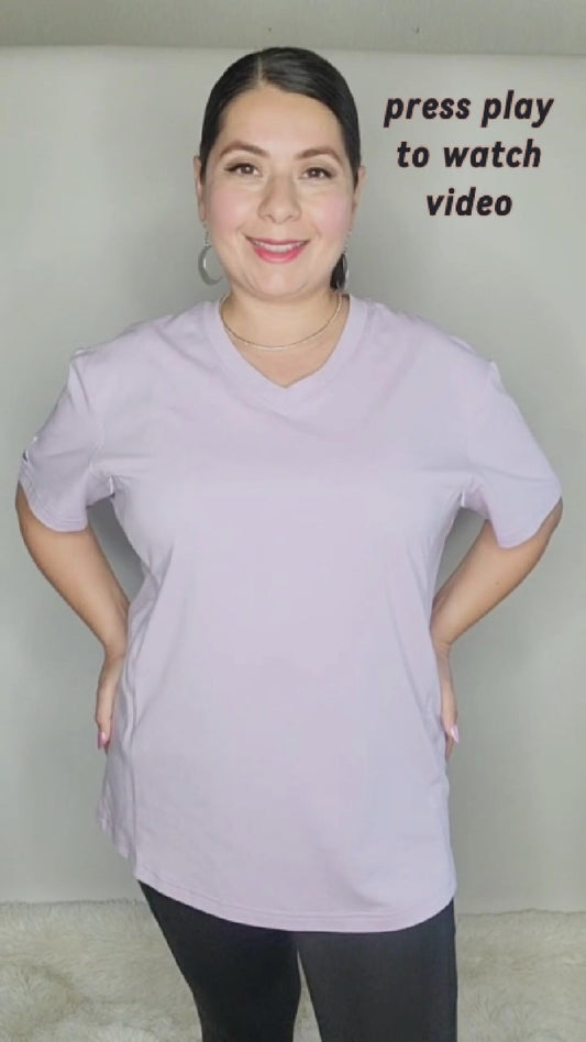 Luna Rhea Side Zip Tee in Lullaby Lilac