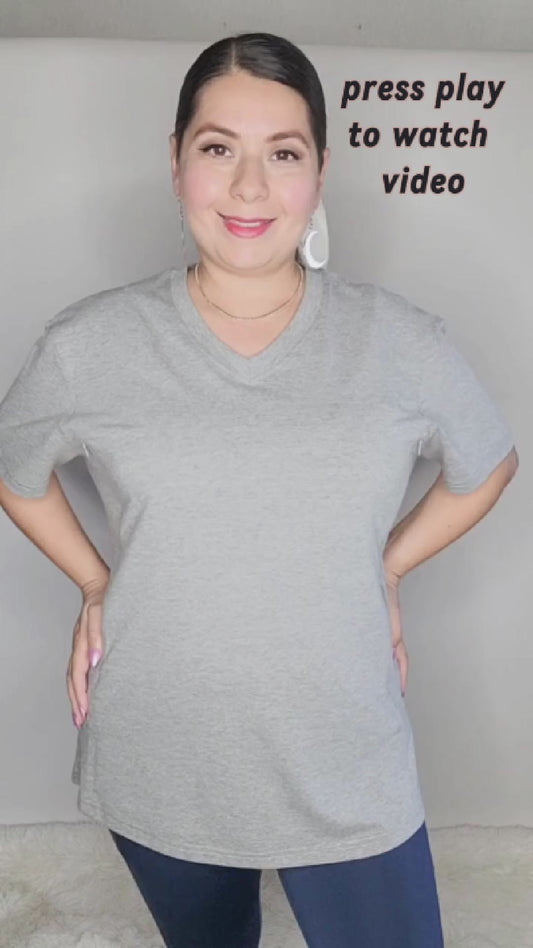 Luna Rhea Side Zip Tee in Goodnight Gray